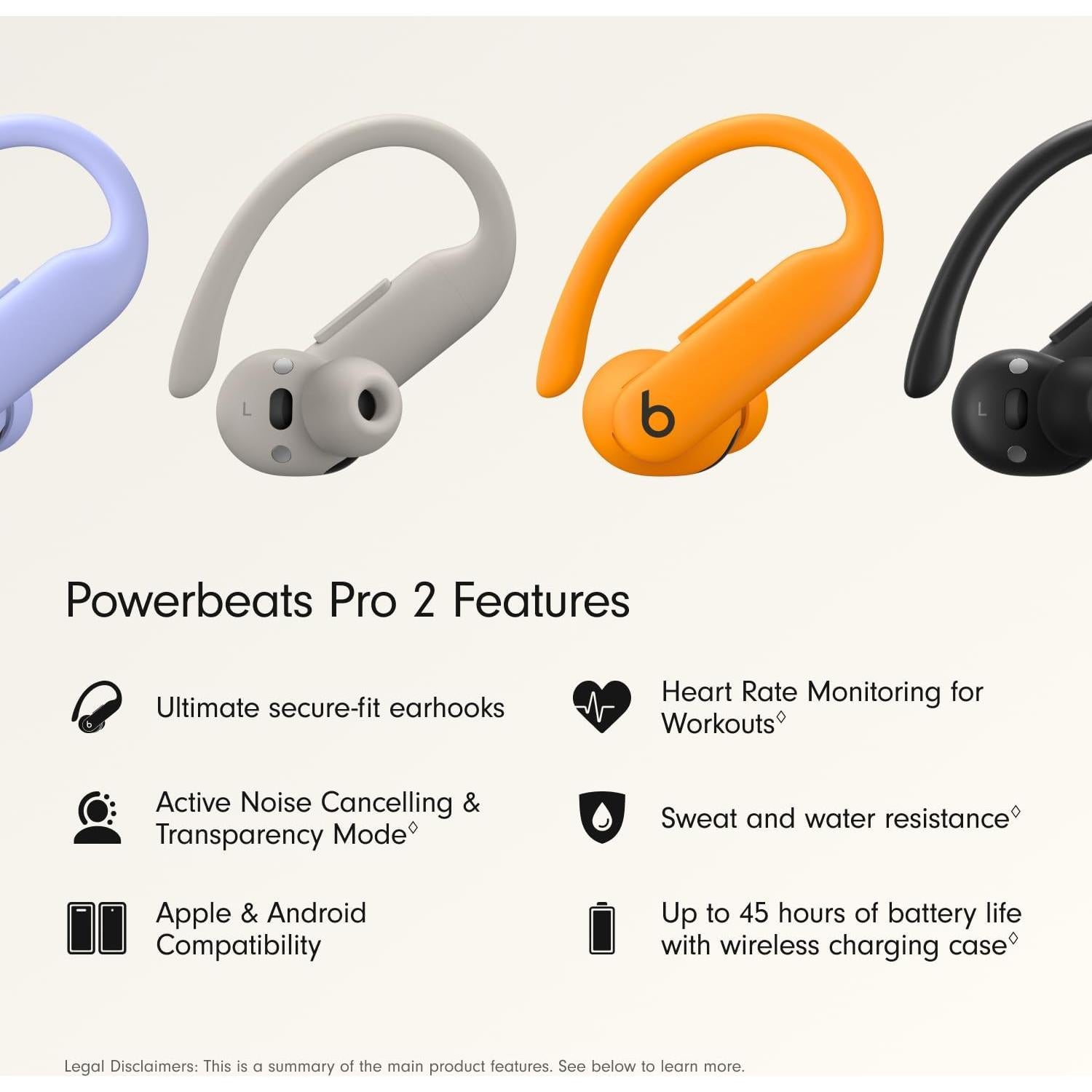 Auriculares Inalámbricos Beats Powerbeats Pro 2 - ANC, 45H Batería, IPX4, Naranja