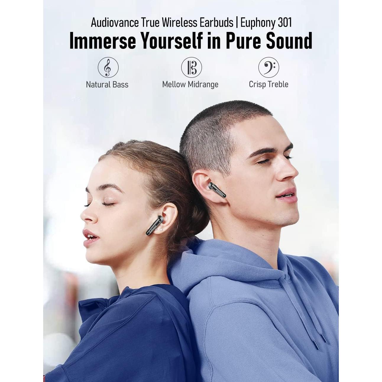 Auriculares Inalámbricos Euphony 301 Bluetooth 5.2 con Cancelación de Ruido