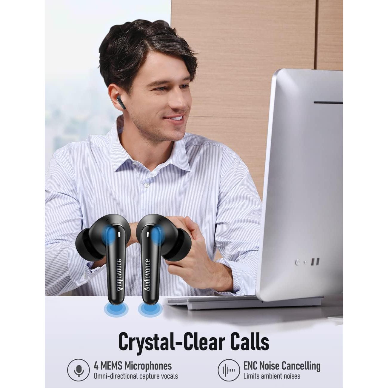 Auriculares Inalámbricos Euphony 301 Bluetooth 5.2 con Cancelación de Ruido