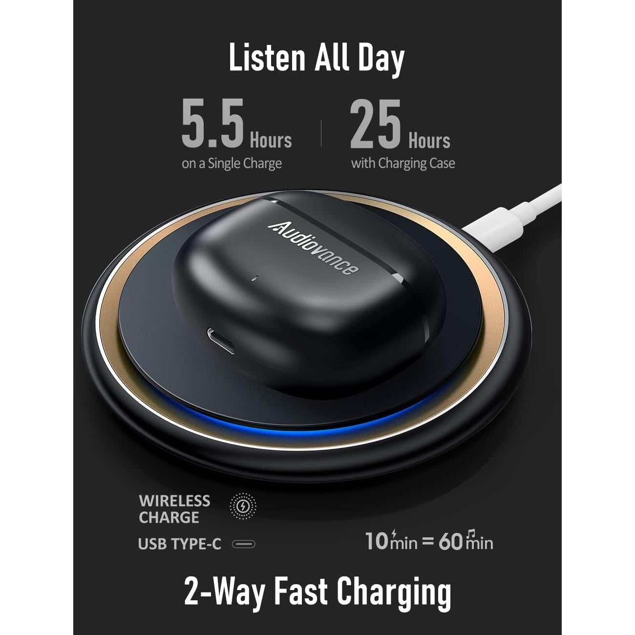 Auriculares Inalámbricos Euphony 301 Bluetooth 5.2 con Cancelación de Ruido