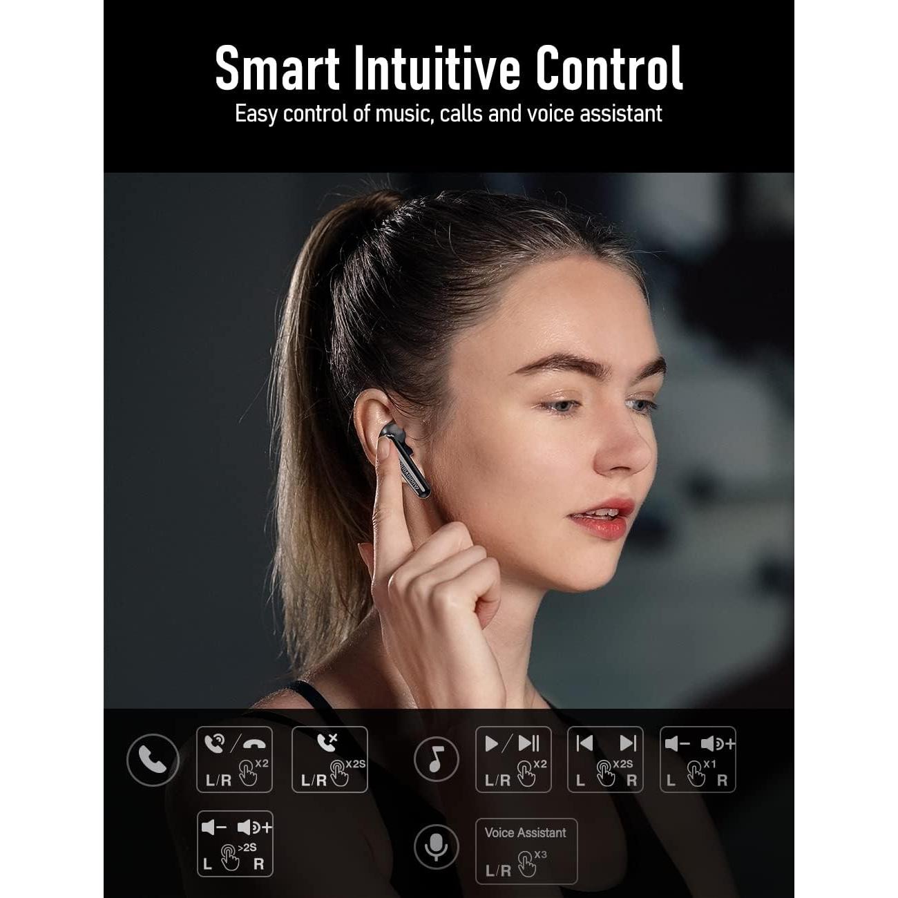 Auriculares Inalámbricos Euphony 301 Bluetooth 5.2 con Cancelación de Ruido