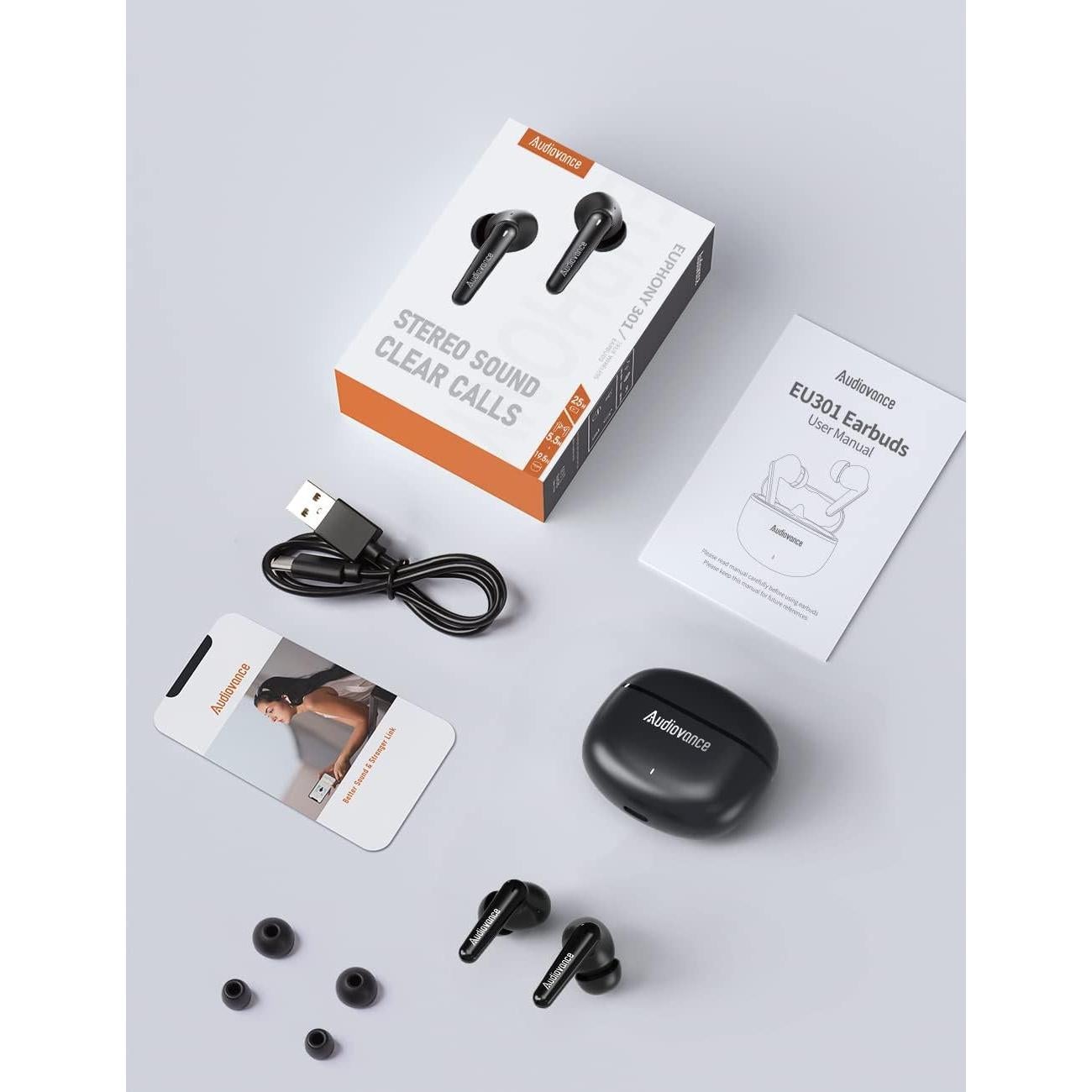Auriculares Inalámbricos Euphony 301 Bluetooth 5.2 con Cancelación de Ruido