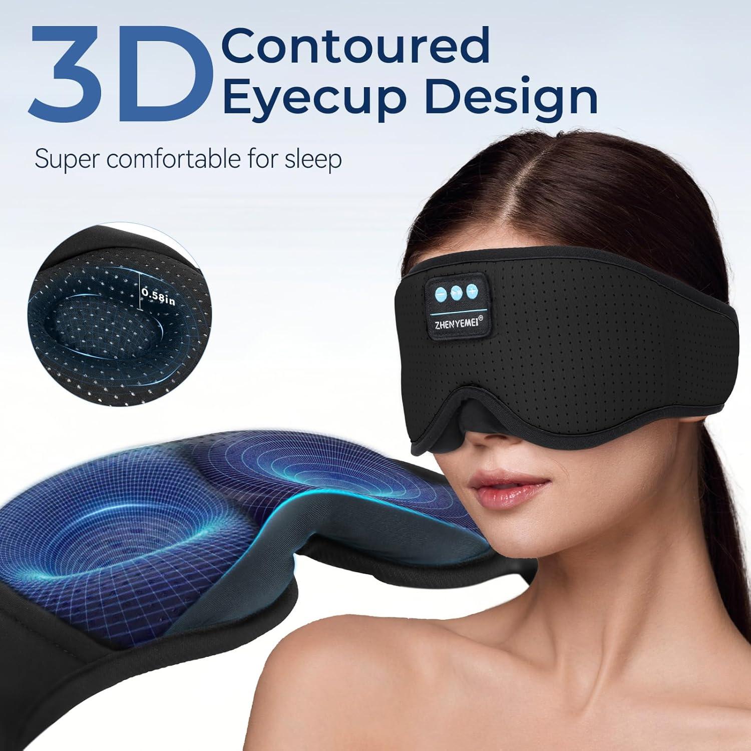 Máscara de Sueño 3D Bluetooth ZHENYEMEI con Auriculares