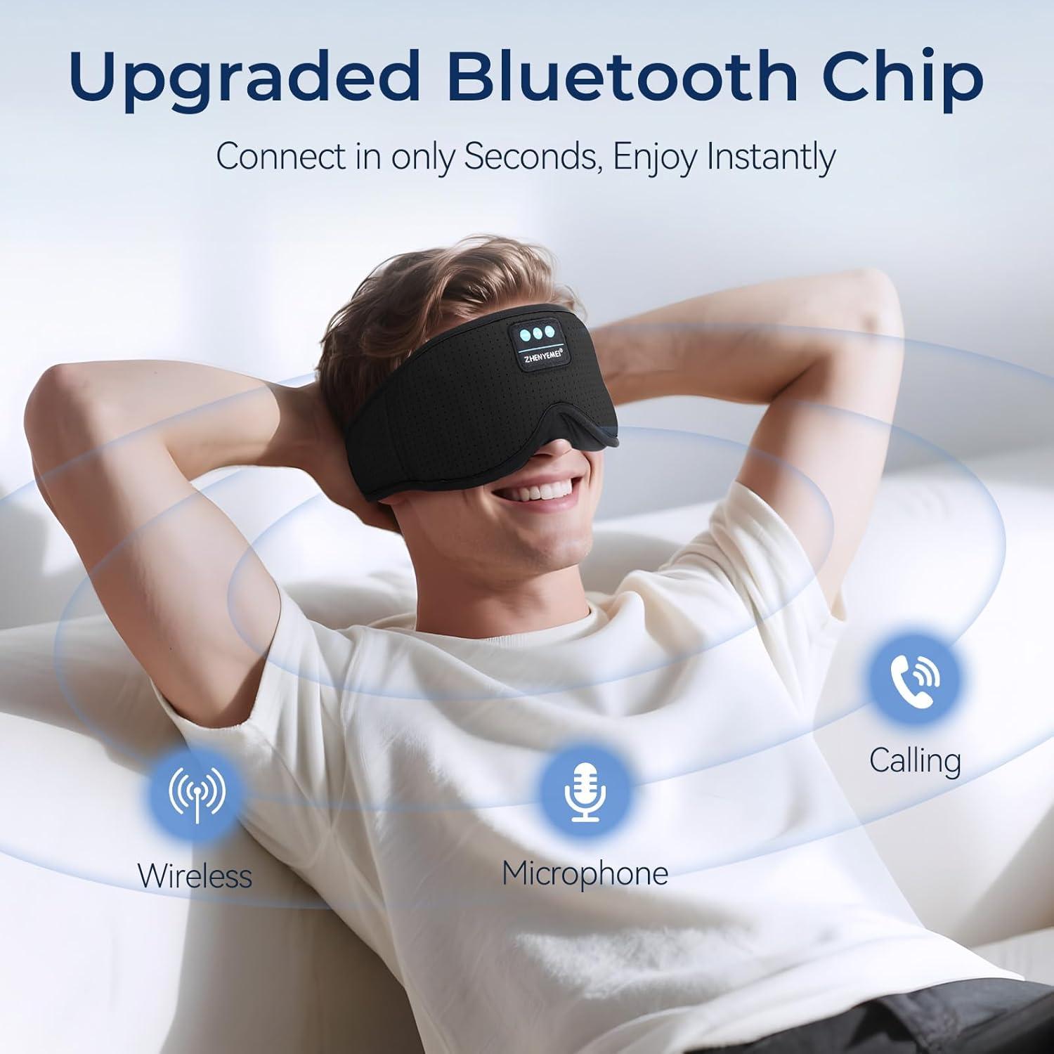 Máscara de Sueño 3D Bluetooth ZHENYEMEI con Auriculares