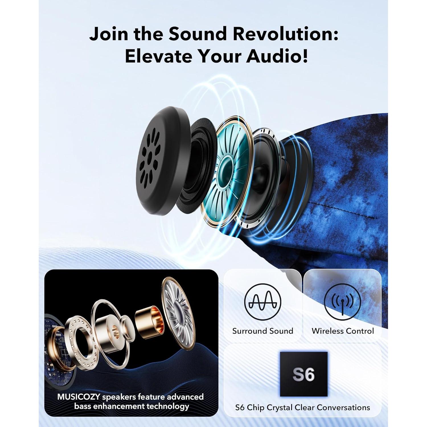 Auriculares Inalámbricos MUSICOZY Banda para la Cabeza Bluetooth 5.4