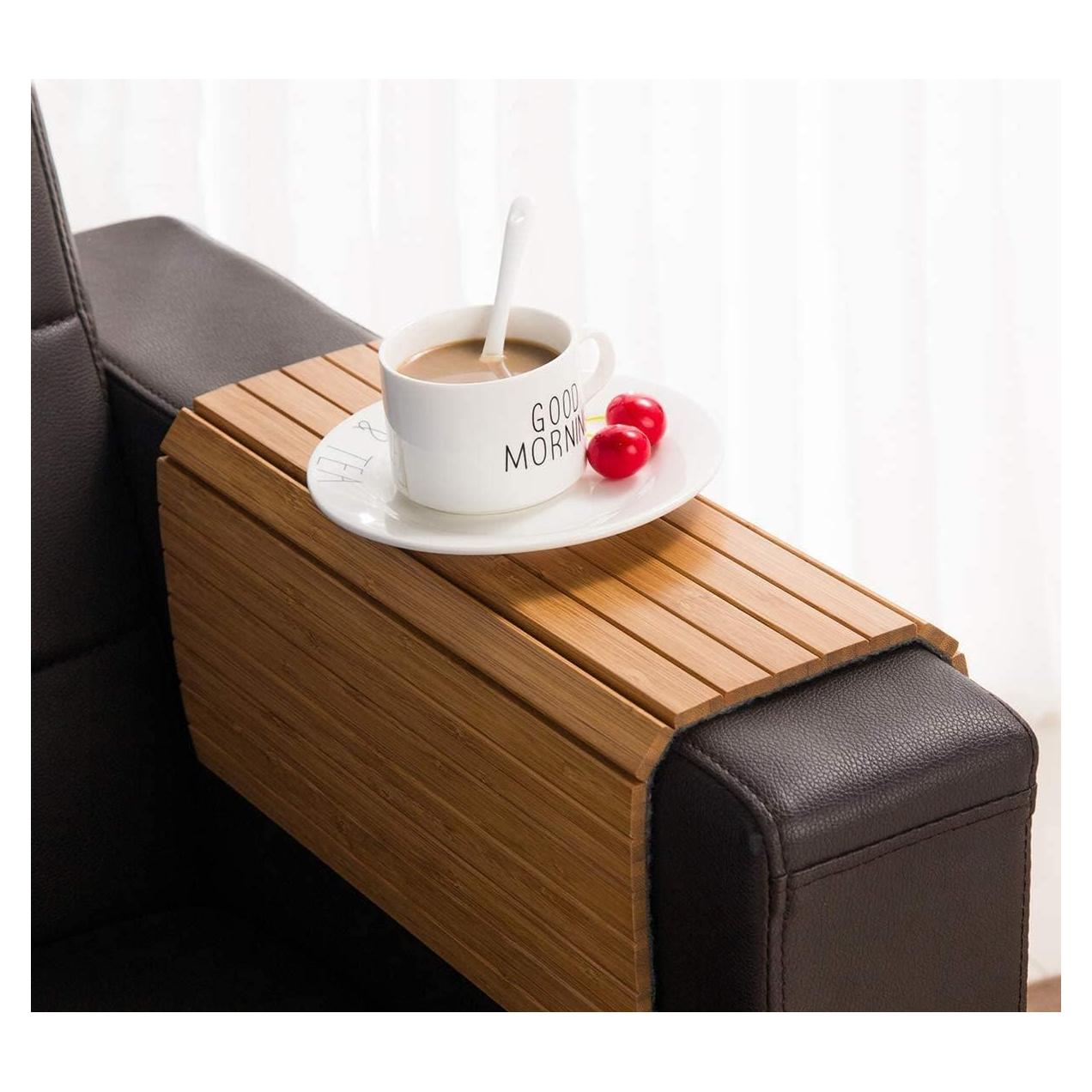 Mesa de bandeja para brazo de sofá GEHE - Bambú Natural 41.9x33.7 cm