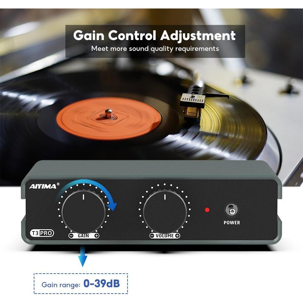 Preamplificador AIYIMA T3 PRO MM/MC para Tocadiscos