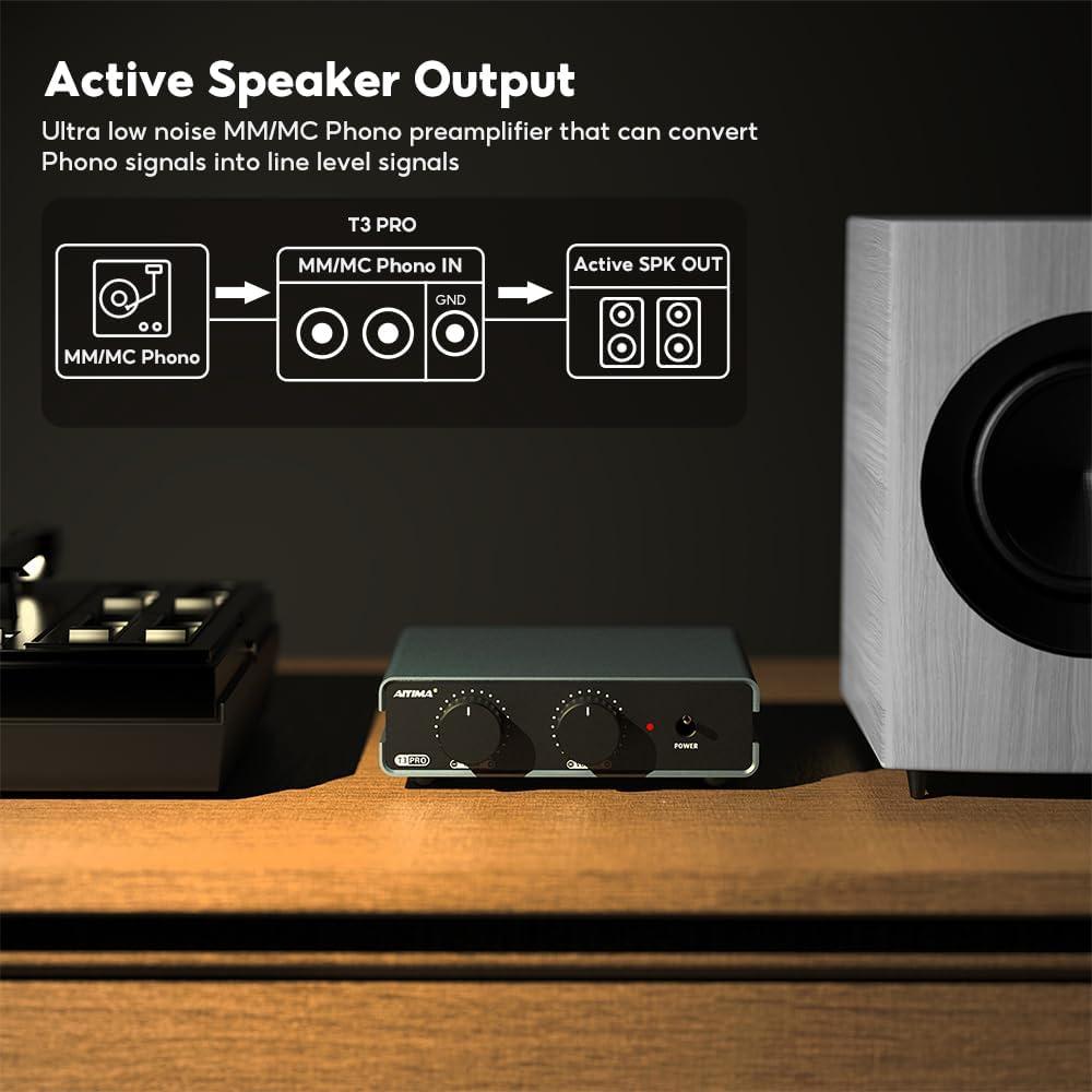Preamplificador AIYIMA T3 PRO MM/MC para Tocadiscos
