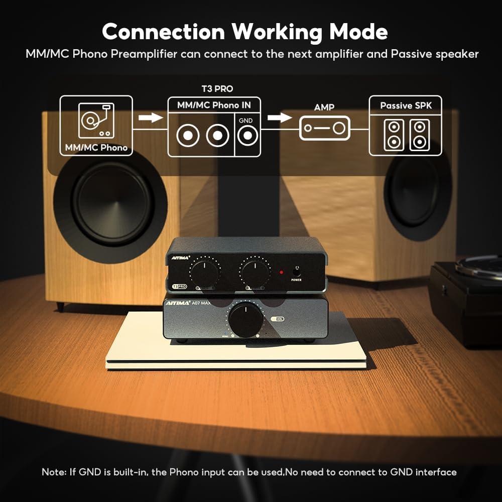 Preamplificador AIYIMA T3 PRO MM/MC para Tocadiscos