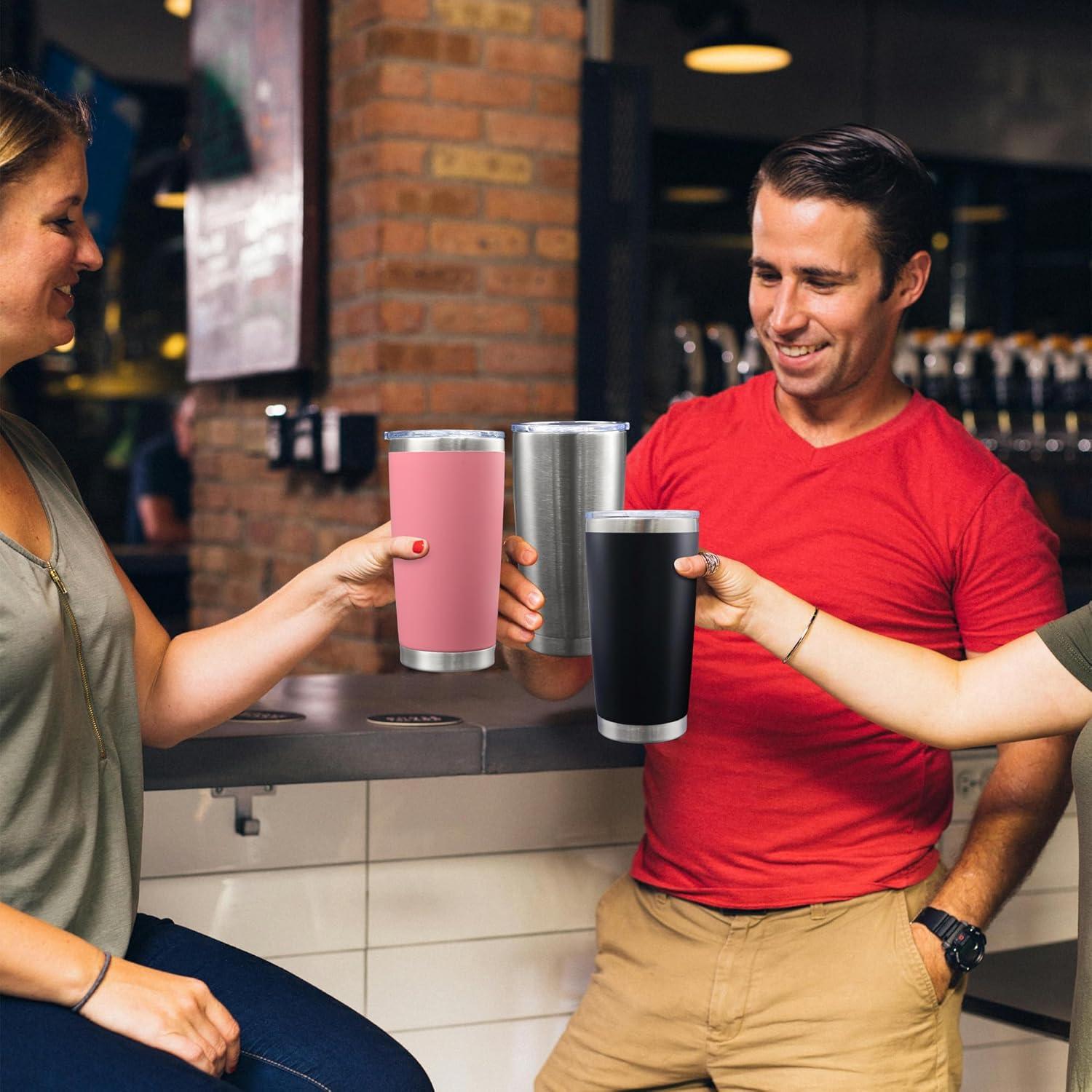 Taza Tumbler AIANJI 20oz Acero Inoxidable Doble Pared 12 Unidades