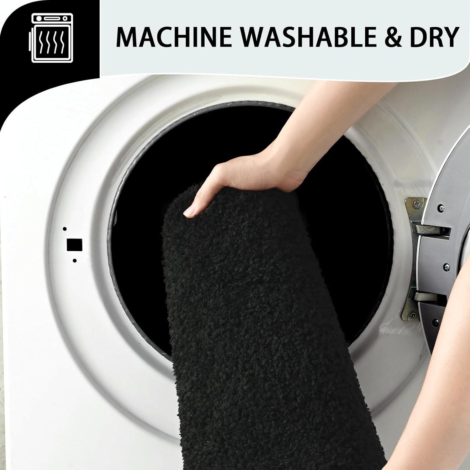 Conjunto de Alfombrillas de Baño HOMORE Negro 2 Piezas Suaves