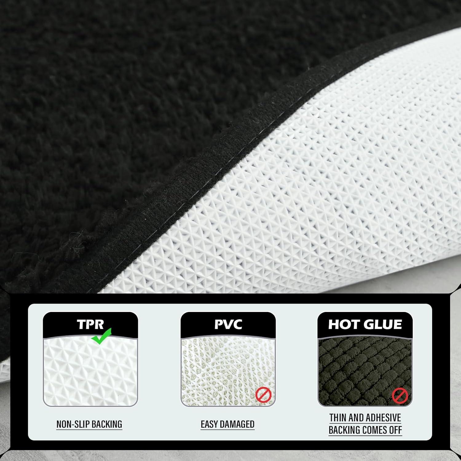 Conjunto de Alfombrillas de Baño HOMORE Negro 2 Piezas Suaves