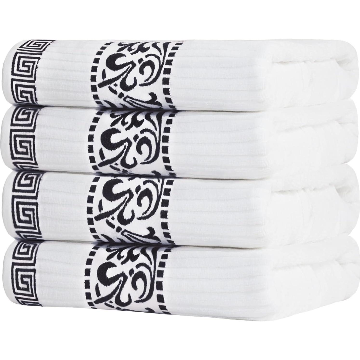 Juego de 4 Toallas de Baño Superior Algodón Atenas Negro