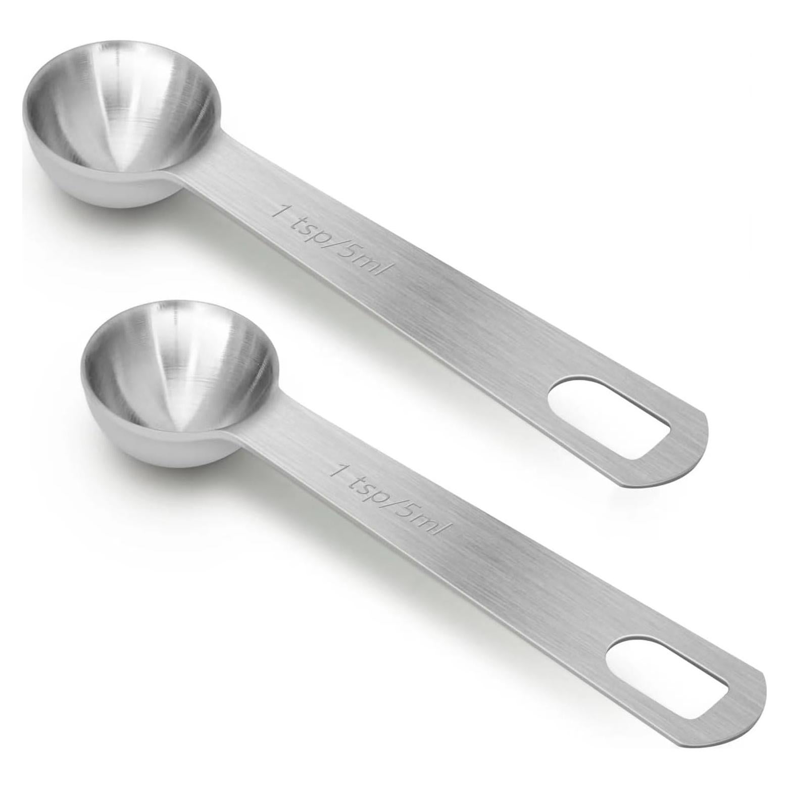 Cucharas Medidoras de Acero Inoxidable AUOIKK 5 mL 2 Pcs