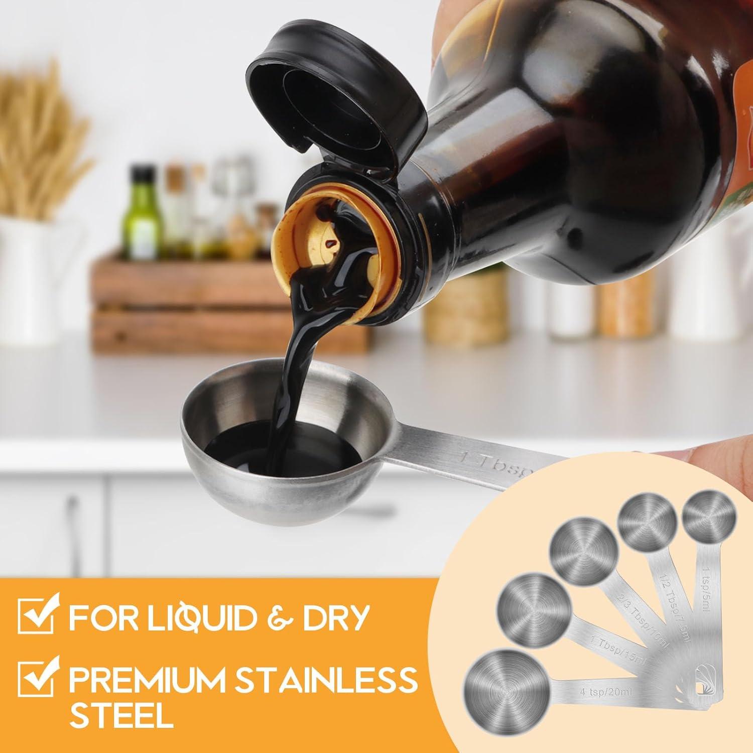 Cucharas Medidoras de Acero Inoxidable AUOIKK 5 mL 2 Pcs