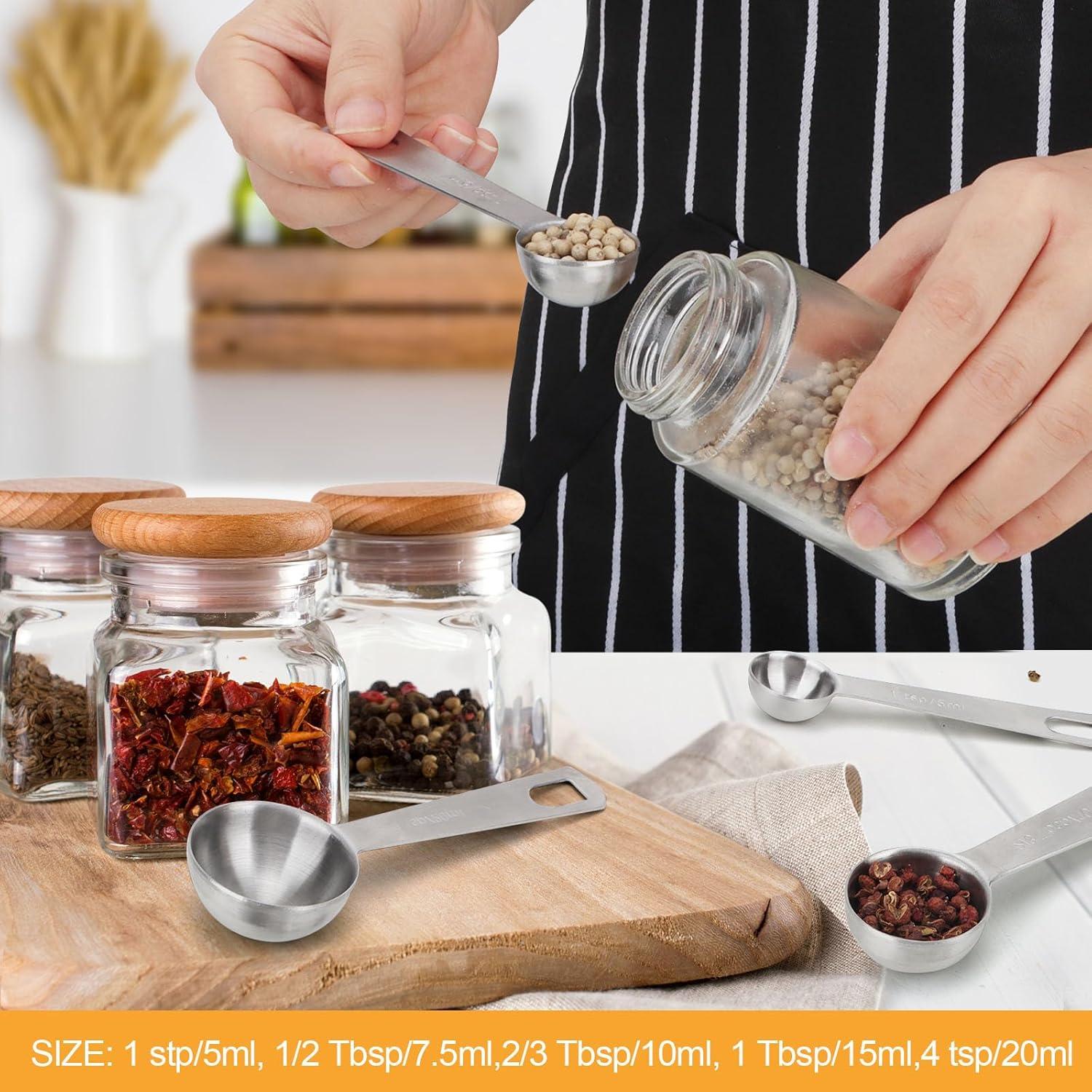 Cucharas Medidoras de Acero Inoxidable AUOIKK 5 mL 2 Pcs