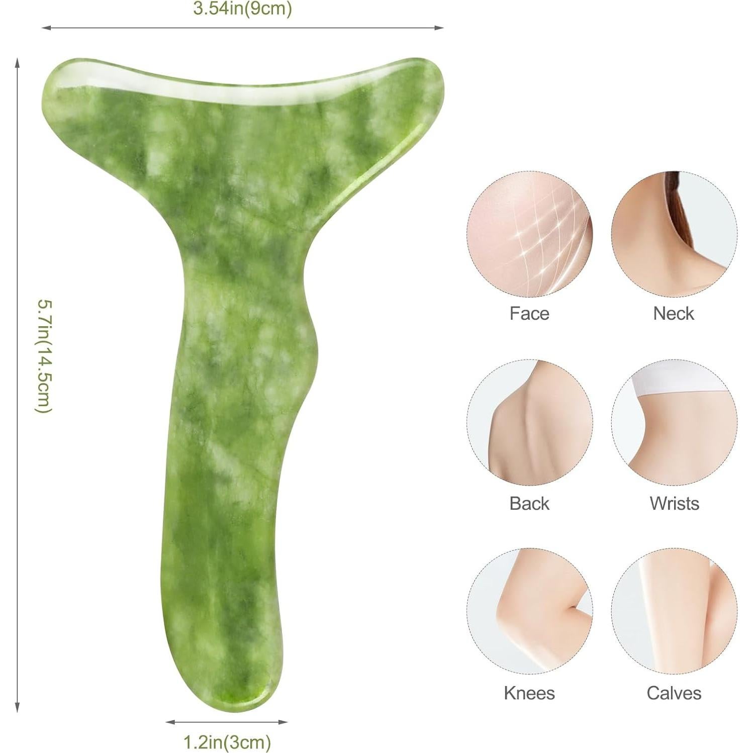 Juego de Herramientas de Masaje Gua Sha Jade Xiwei 2 Piezas