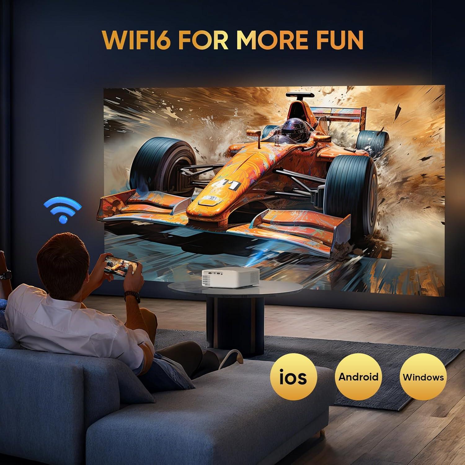 Proyector Mini Inteligente 4K Haqdl con WiFi 6 y Bluetooth