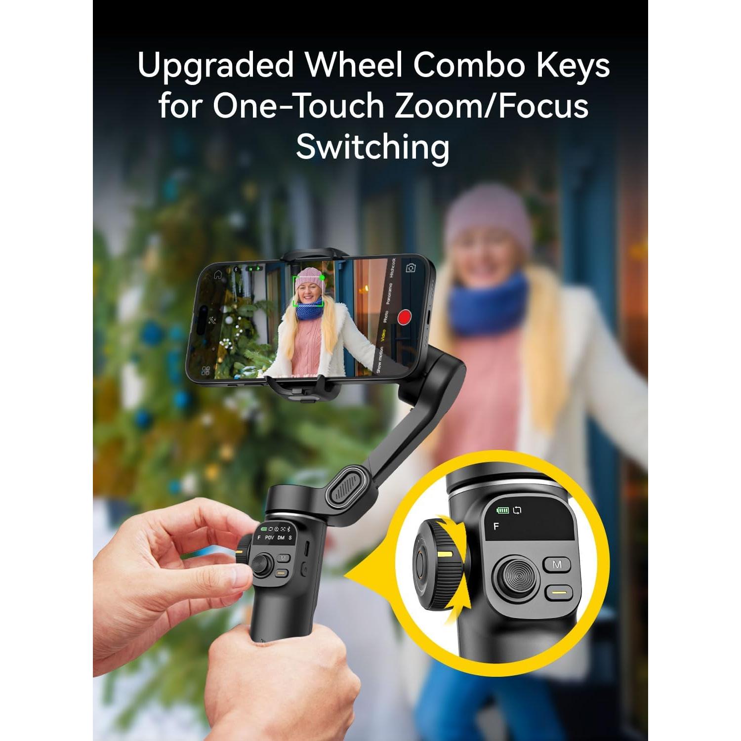 Gimbal Estabilizador 3 Ejes AOCHUAN Smart X2 Negro 19.8 cm