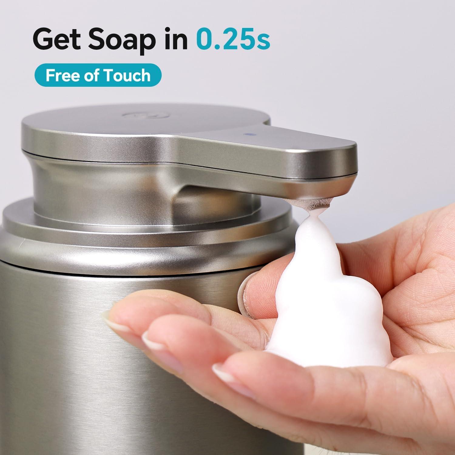 Dispensador Automático de Jabón Espumoso LAOPAO Plata Recargable