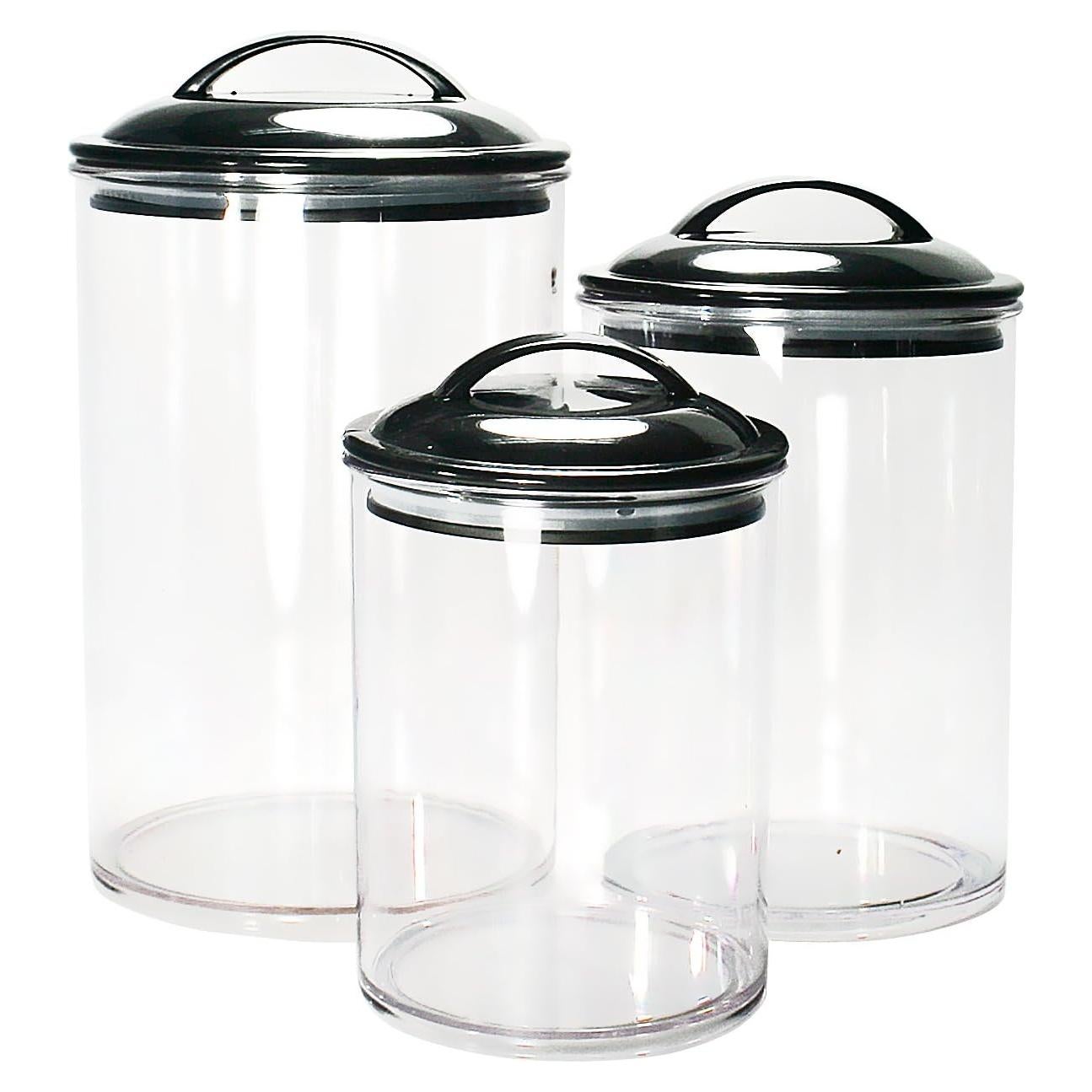 Set de 3 Tarros de Almacenamiento Acrílicos Reston Lloyd Negro
