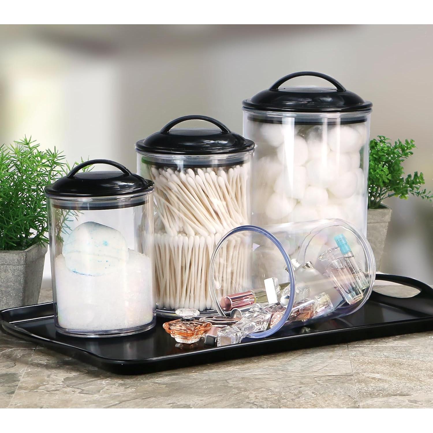 Set de 3 Tarros de Almacenamiento Acrílicos Reston Lloyd Negro