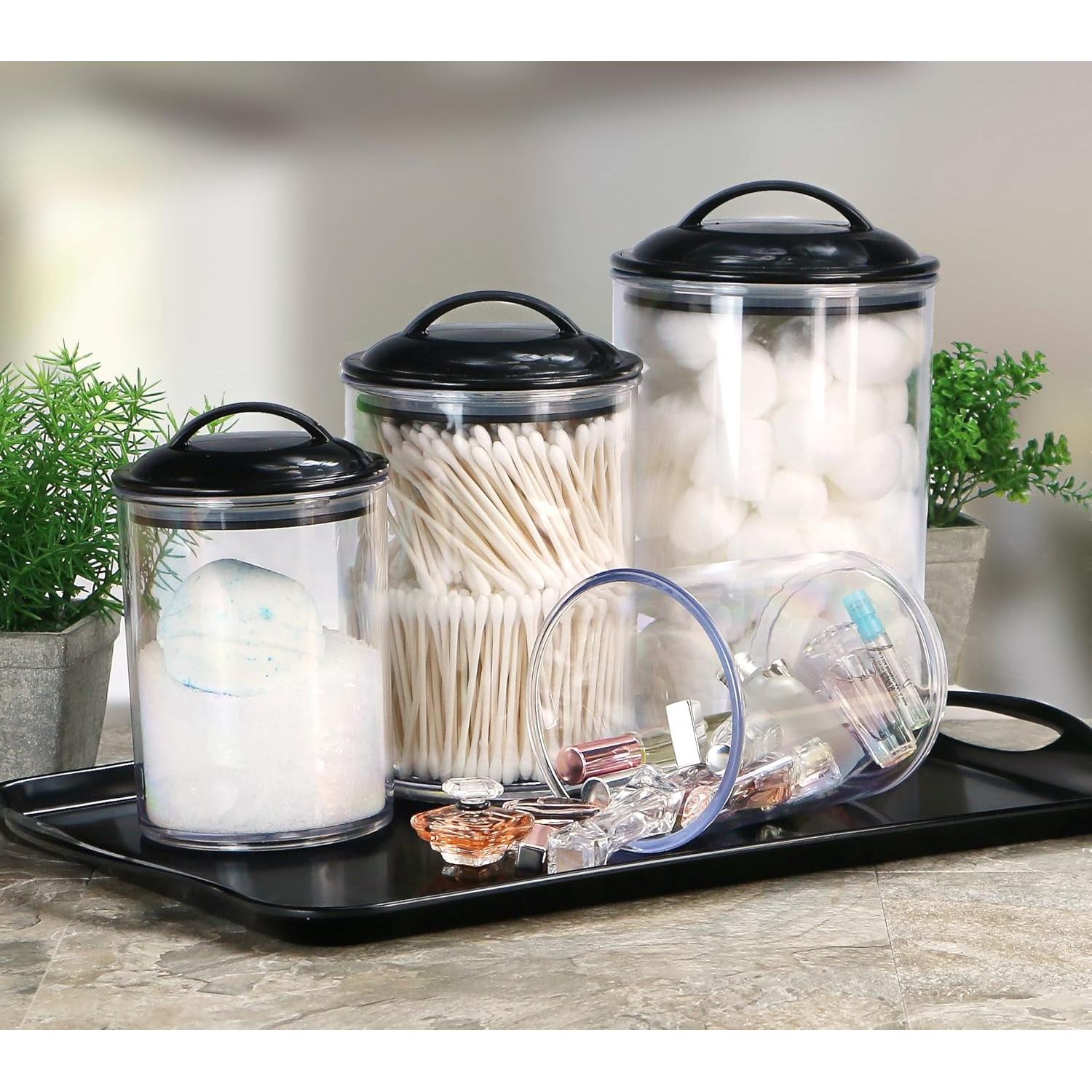 Set de 3 Tarros de Almacenamiento Acrílicos Reston Lloyd Negro