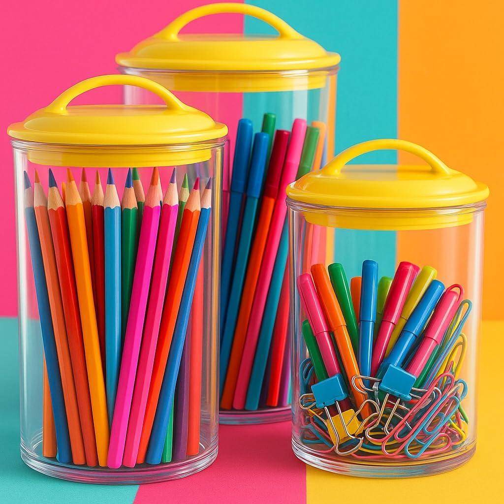 Set de 3 Tarros de Almacenamiento Acrílicos Reston Lloyd Negro