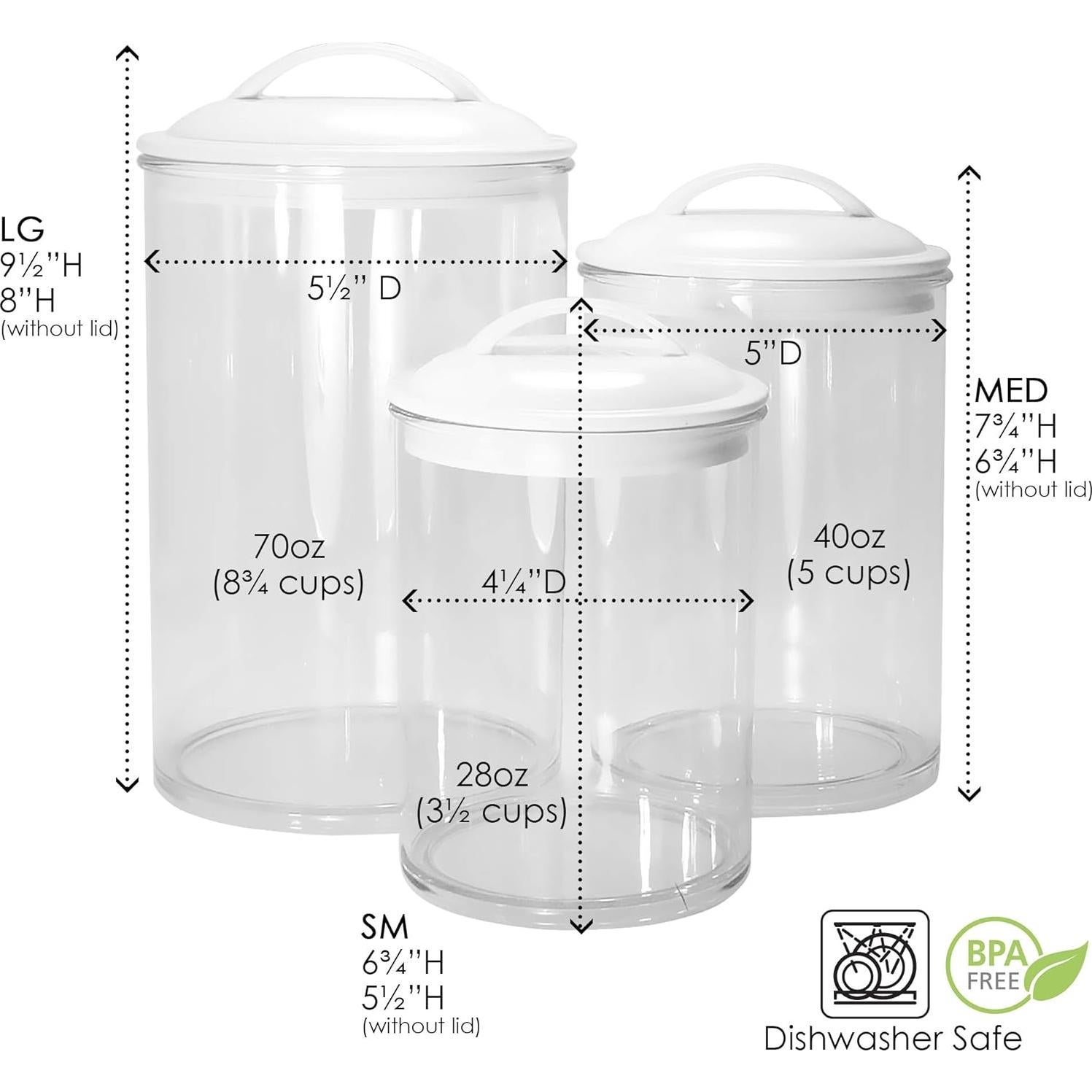 Set de 3 Tarros de Almacenamiento Acrílicos Reston Lloyd Negro