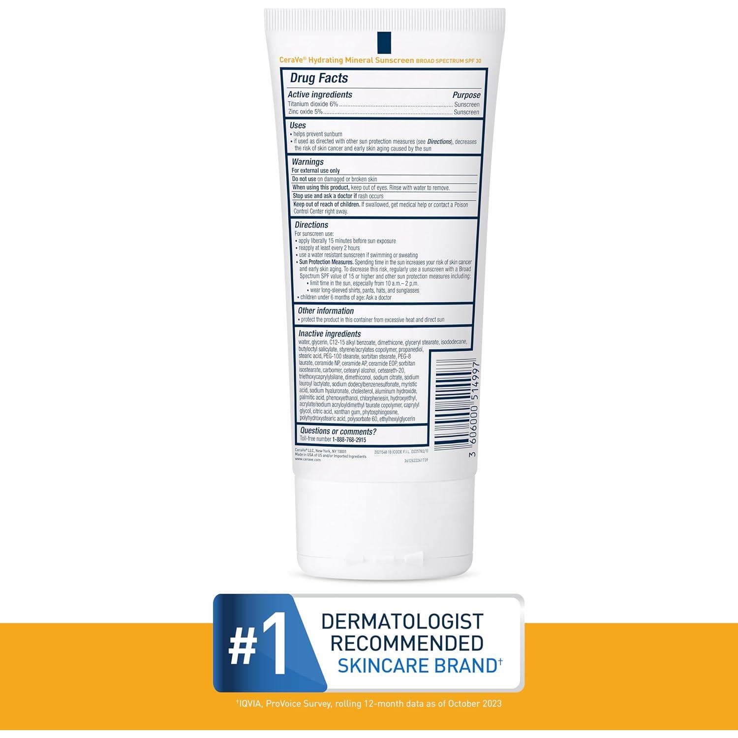 CeraVe Protector Solar Mineral SPF 30 142 g - Hidratante