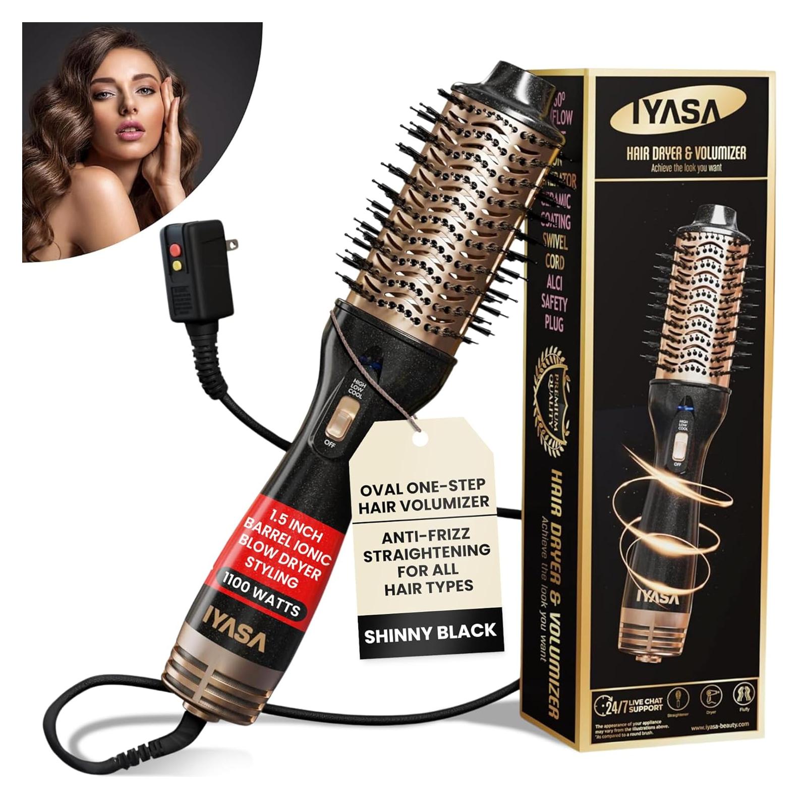 Cepillo Secador IYASA 30.2 cm, Tecnología Iónica, Negro