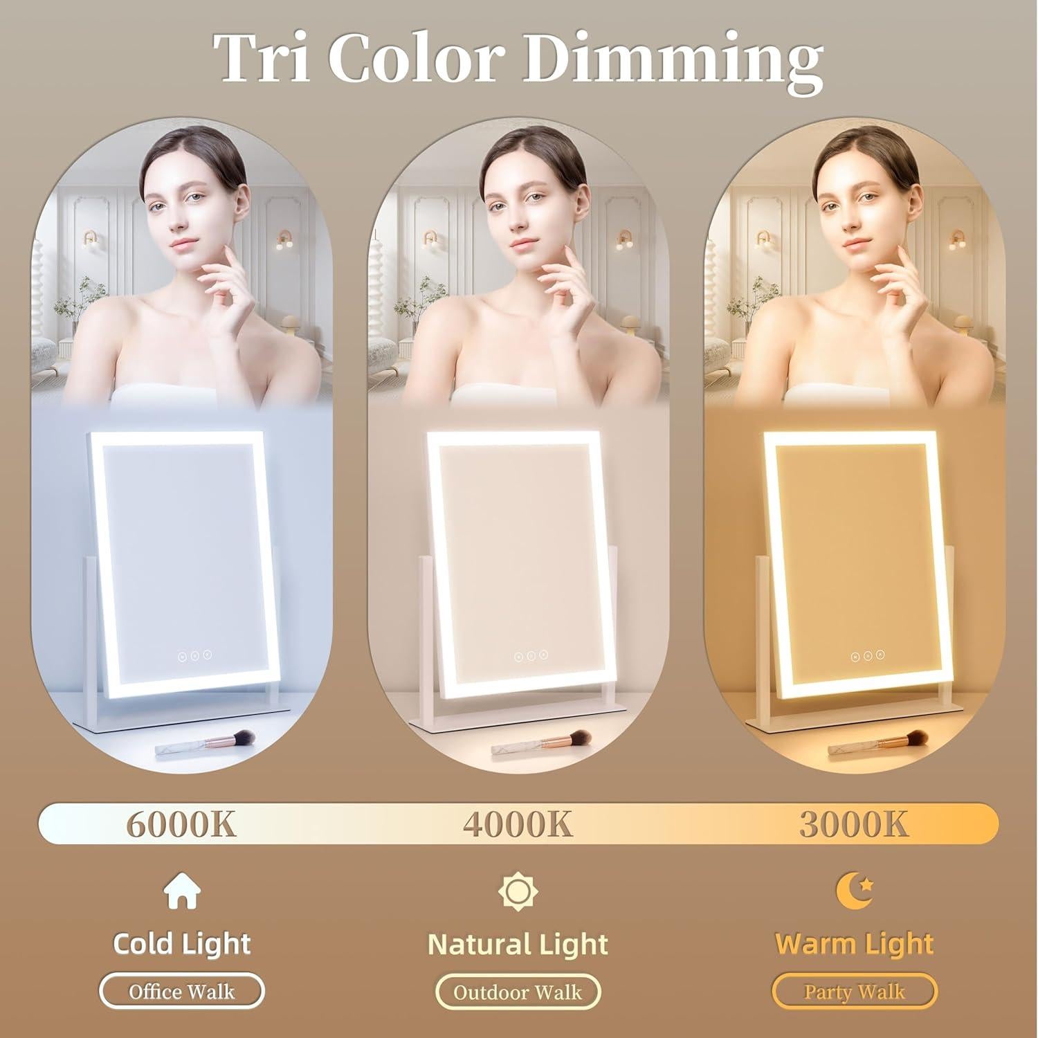 Espejo de Maquillaje Iluminado Kotdning 37.1x22.4cm 5X