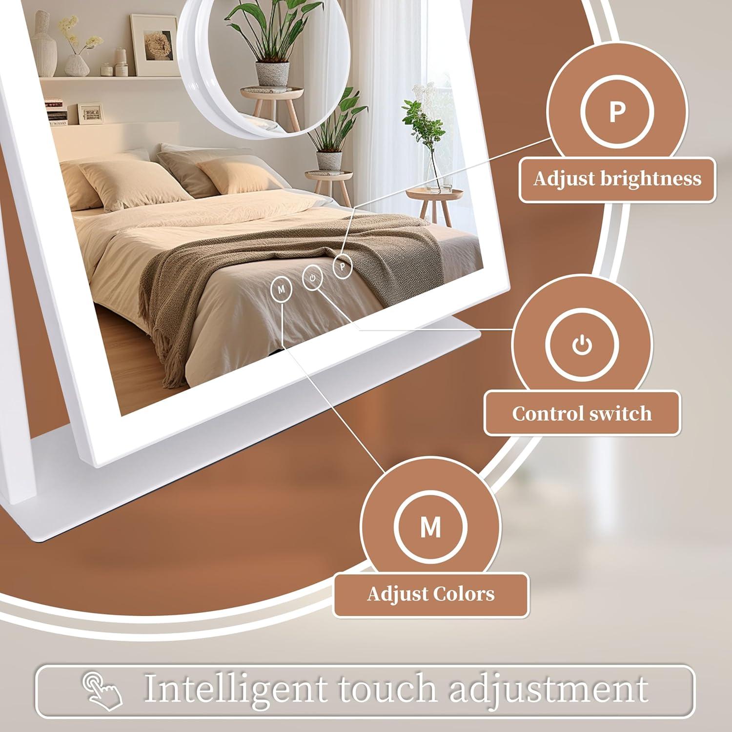 Espejo de Maquillaje Iluminado Kotdning 37.1x22.4cm 5X