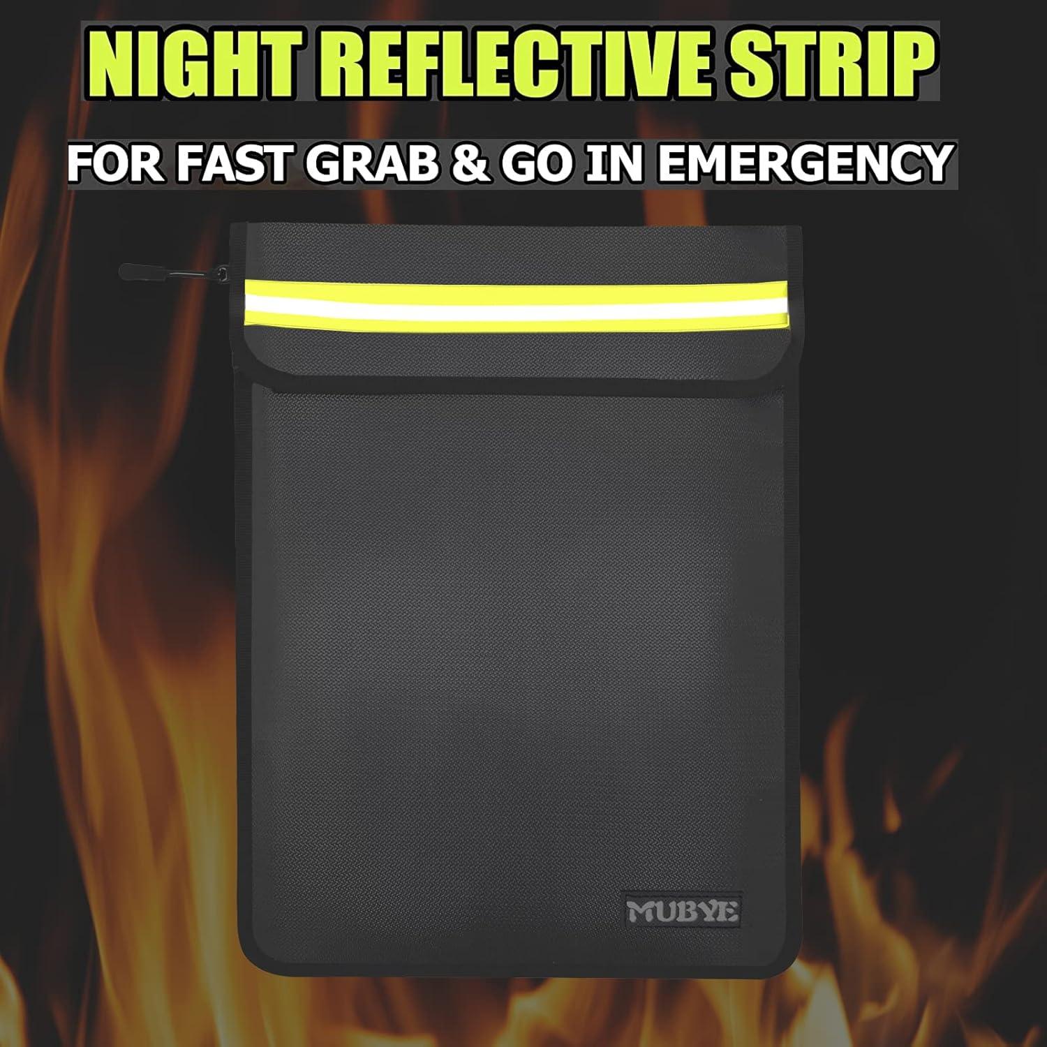 Bolsa de Documentos MUBYE a Prueba de Fuego 38x28cm Negra