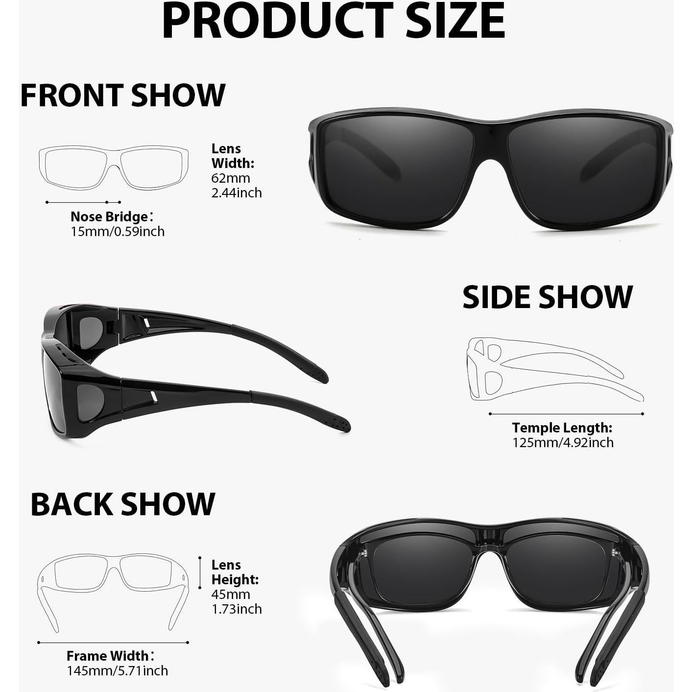 Gafas de sol VIEWBETTER Polarizadas UV400 para usar sobre gafas