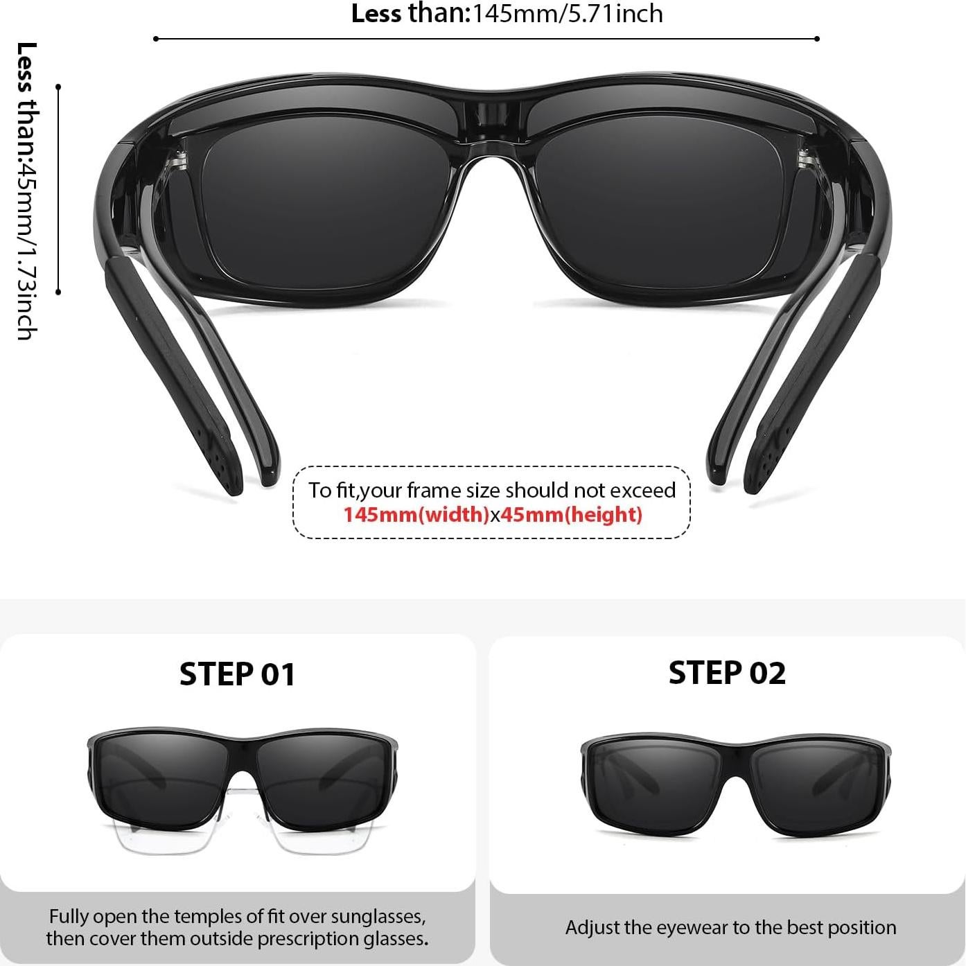 Gafas de sol VIEWBETTER Polarizadas UV400 para usar sobre gafas