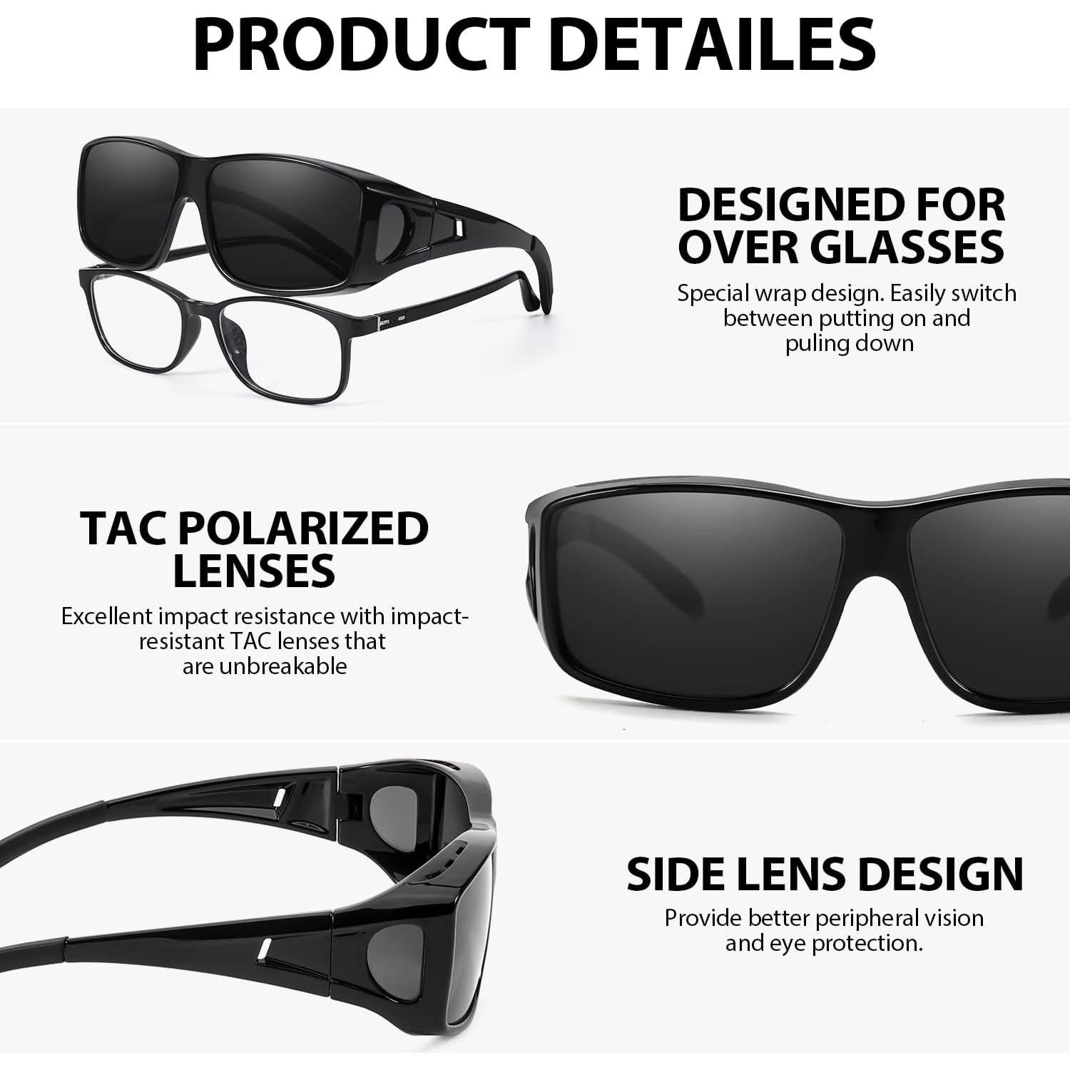 Gafas de sol VIEWBETTER Polarizadas UV400 para usar sobre gafas