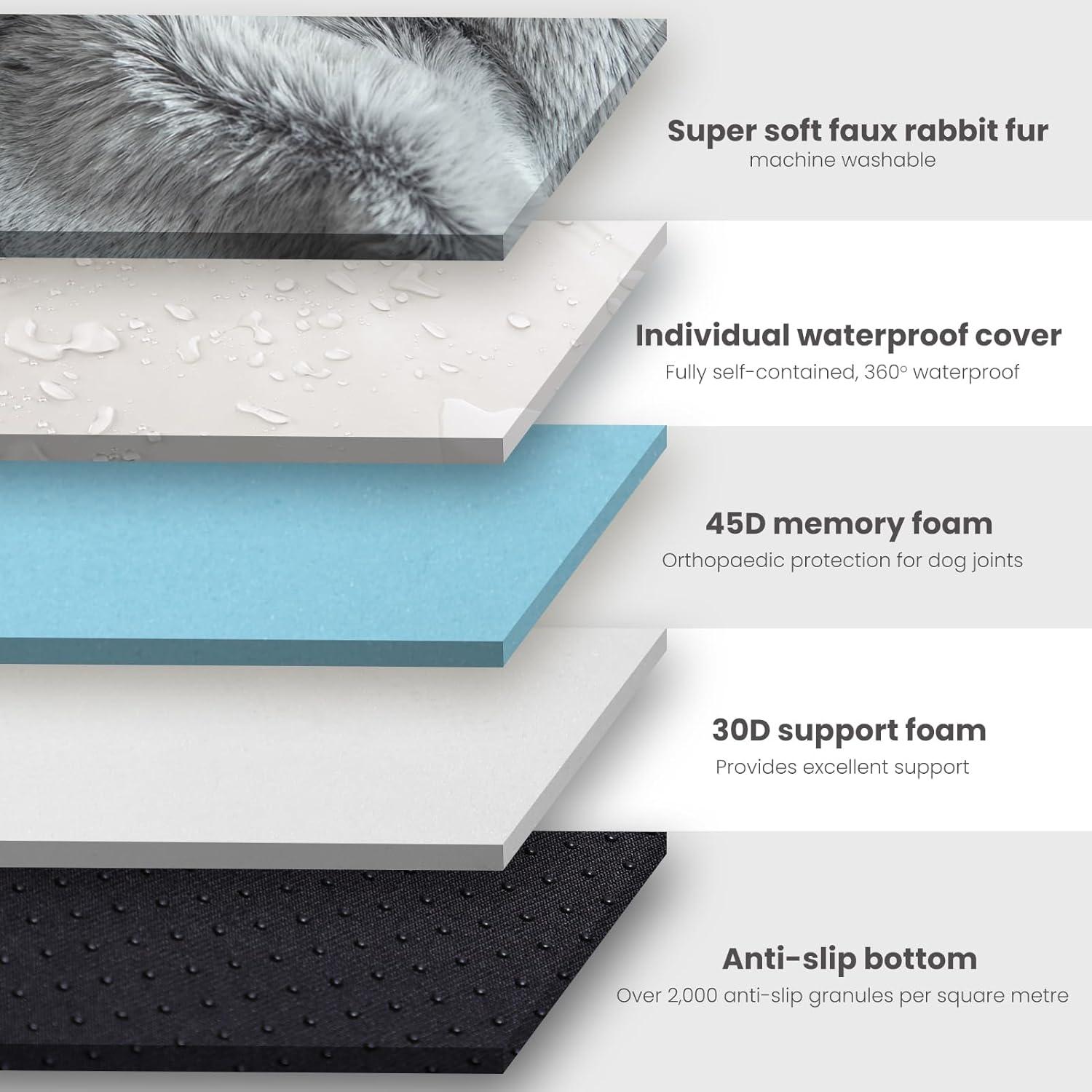 Cama para Perros Laifug Ortopédica Espuma Viscoelástica Grande