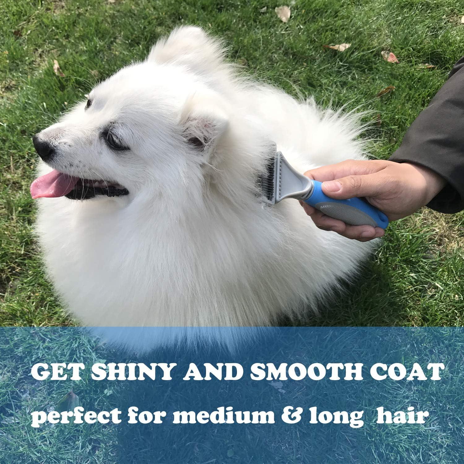 Peine Desmatador para Mascotas Honguang 2-en-1 para Gatos y Perros