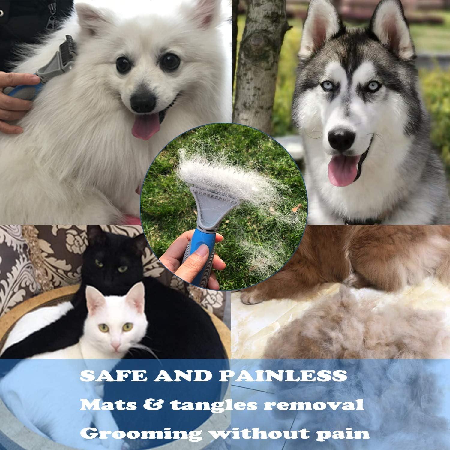 Peine Desmatador para Mascotas Honguang 2-en-1 para Gatos y Perros