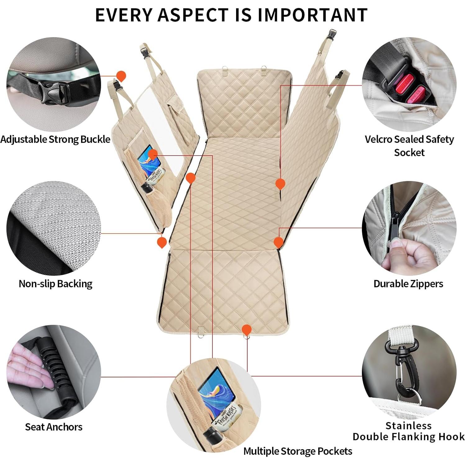 Funda de Asiento para Perros Bark Lover 5 en 1 Beige 132x147cm