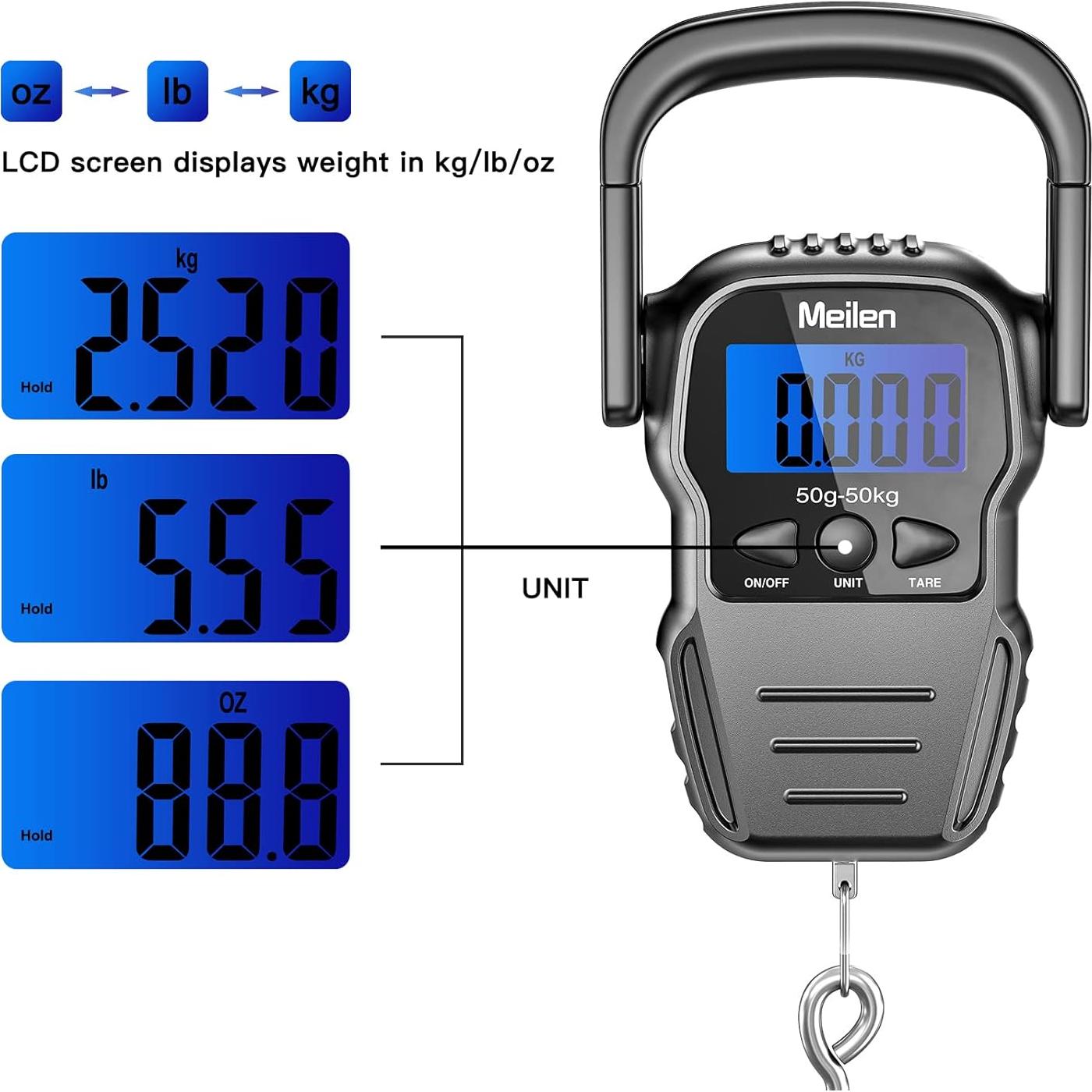 Báscula Digital de Equipaje Meilen 50kg con Pantalla LCD