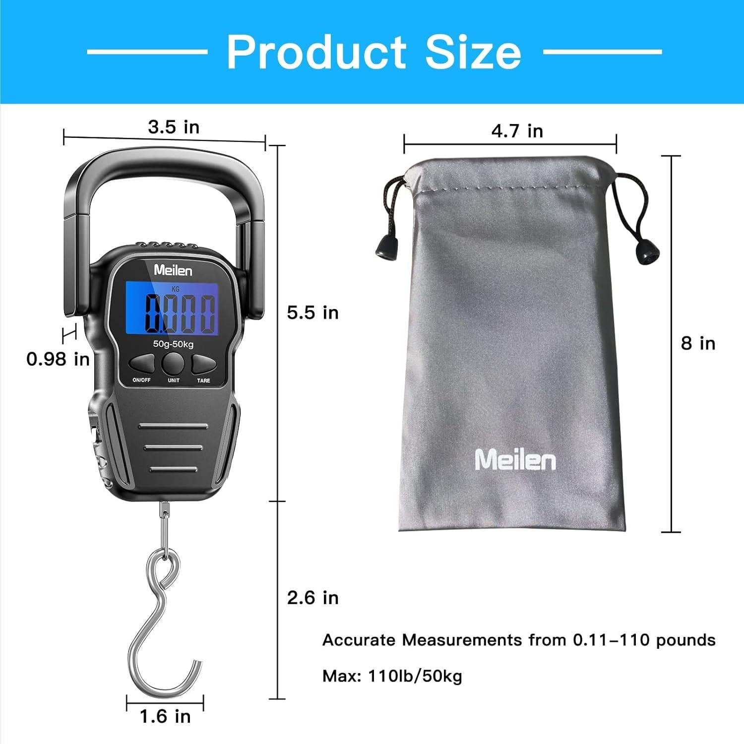 Báscula Digital de Equipaje Meilen 50kg con Pantalla LCD