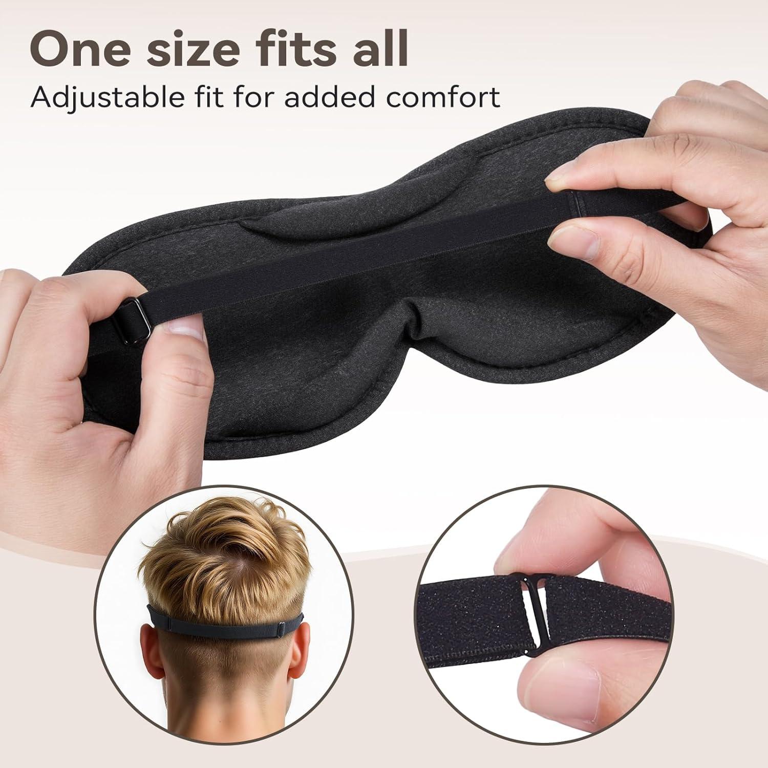 Máscara de Sueño 3D ZLZQER - Ligera y Transpirable, Negro