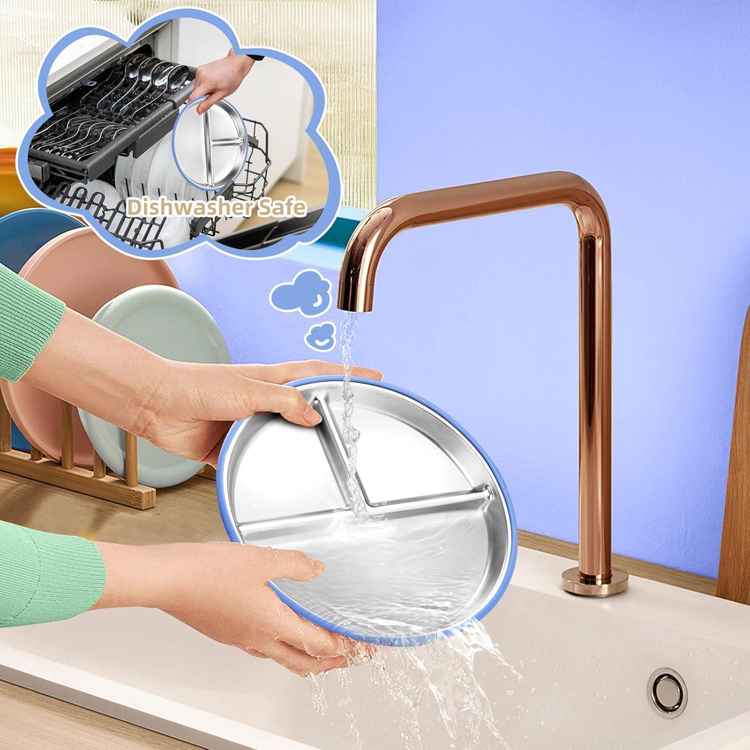 Platos para Niños Dualshine Acero Inoxidable 2 Pack 22.86 cm