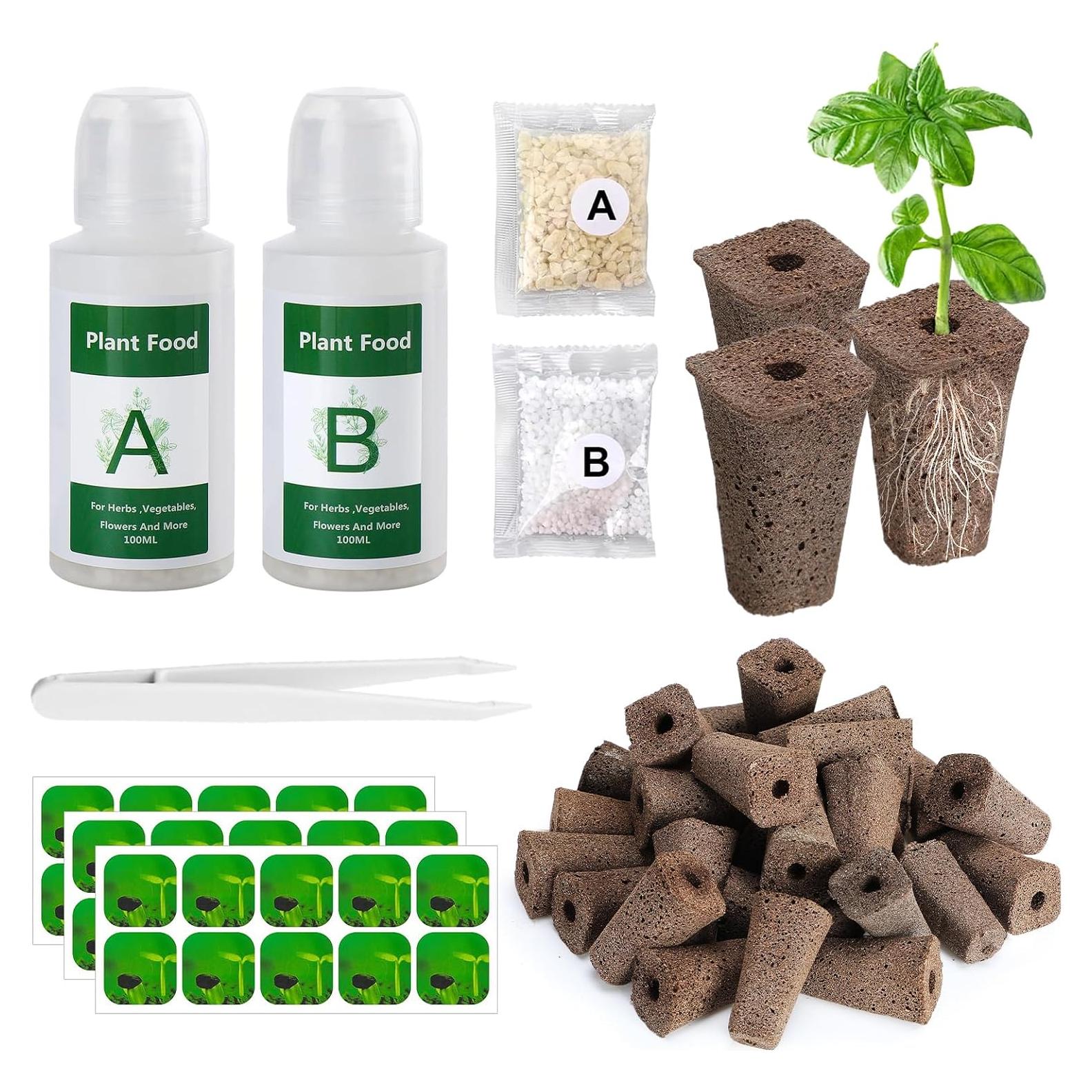 Kit de Cultivo Hidropónico Bigmeta - 30 Esponjas + Alimento A&B