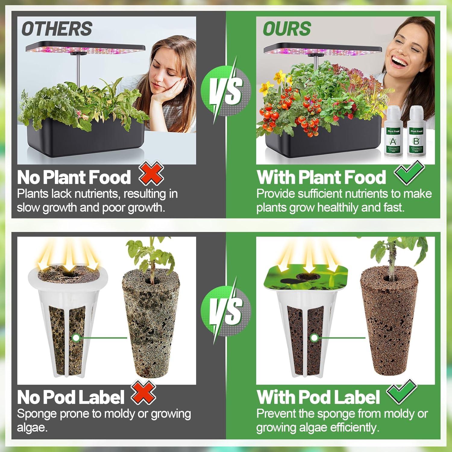 Kit de Cultivo Hidropónico Bigmeta - 30 Esponjas + Alimento A&B