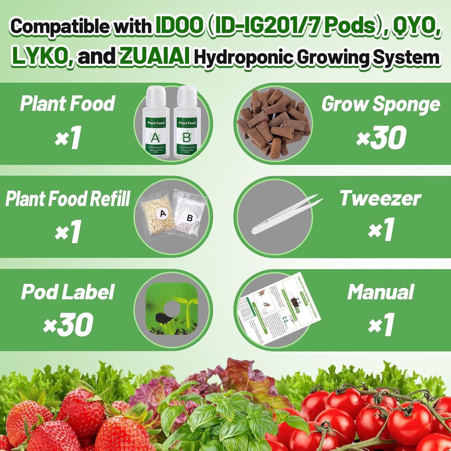 Kit de Cultivo Hidropónico Bigmeta - 30 Esponjas + Alimento A&B