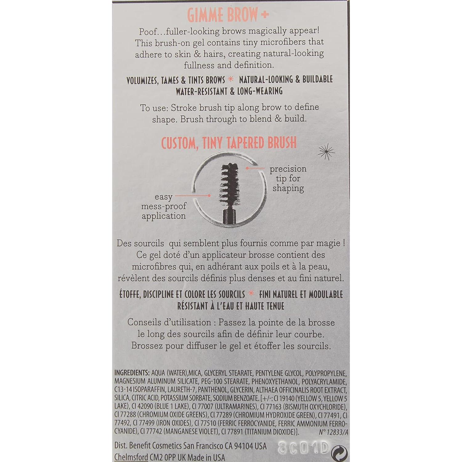 Gel Voluminizador de Cejas Benefit Gimme Brow+ Rubio Claro 3.11 g