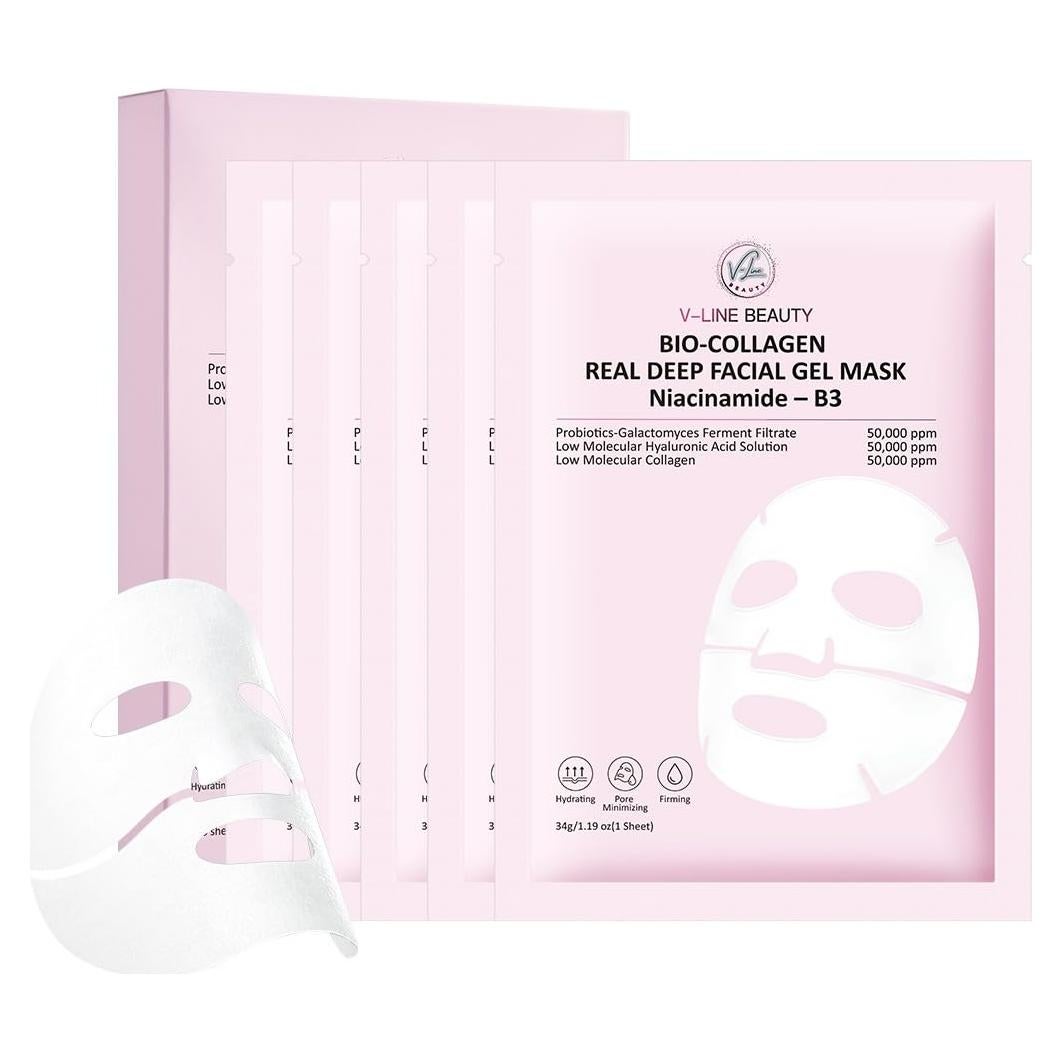 Máscara Facial Bio-Colágeno Real Noche 5ea 34g Hidratante
